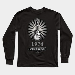 Vintage Guitar 1974 - 50th Birthday Gift Long Sleeve T-Shirt